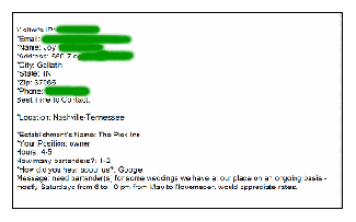 Actual Job From Our Request a Bartender Form