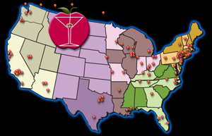 Map of PBSA Bartending School Locations